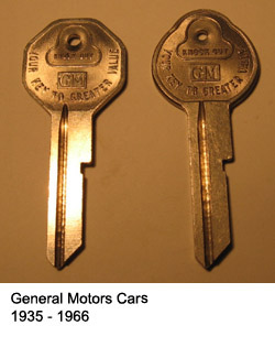 Old-Vintage-GM-Keys by Code Number-Chevy-Buick-Olds-New 